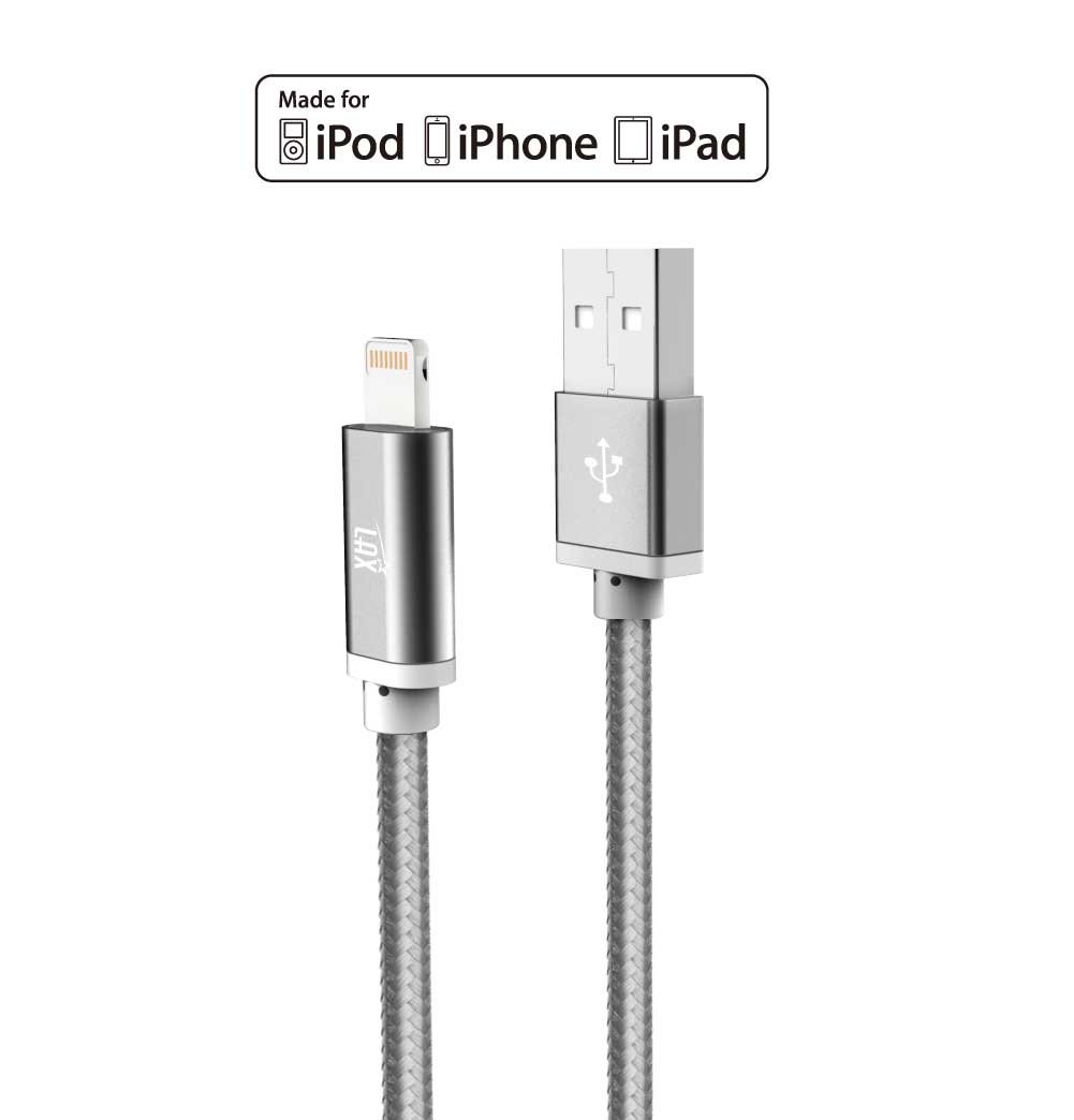 LAX MFi Certified iPhone Charger Lightning Cable - Durable Braided USB Cord for iPhone 11/11 Pro Max/XS Max/X/8/7/6, iPad & iPod | Fast Charging & Data Sync | Perfect for Home, Office & Travel Use