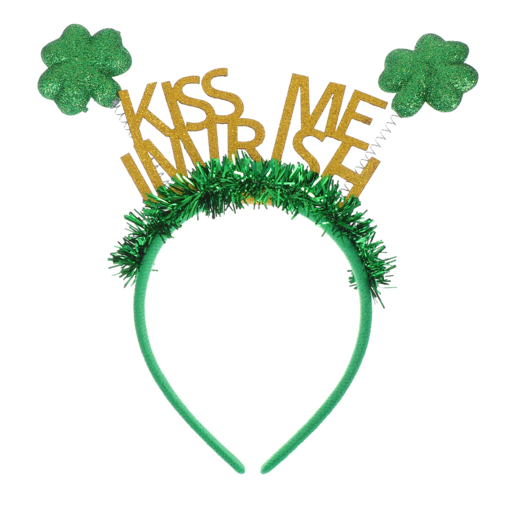 1pc Glitter Cheers Headband for Women - Green Sparkly Hair Accessories for St. Patrick's Day, Christmas Parties & Festivals - 3D Hairband for Costumes, Celebrations & Holiday Outfits