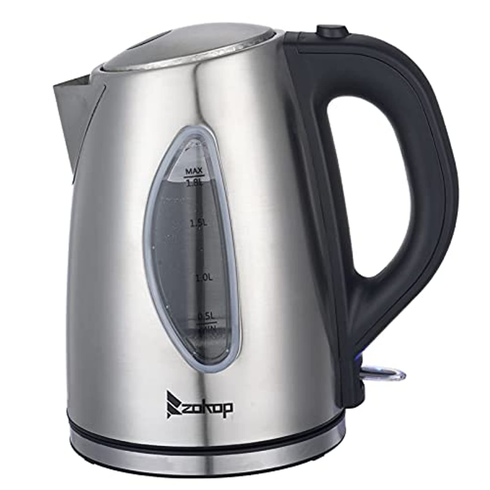 Stainless Steel Electric Kettle 1.8L with Water Window - 1500W Fast Boiling, 110V for Home & Office - Perfect for Tea, Coffee & Instant Meals