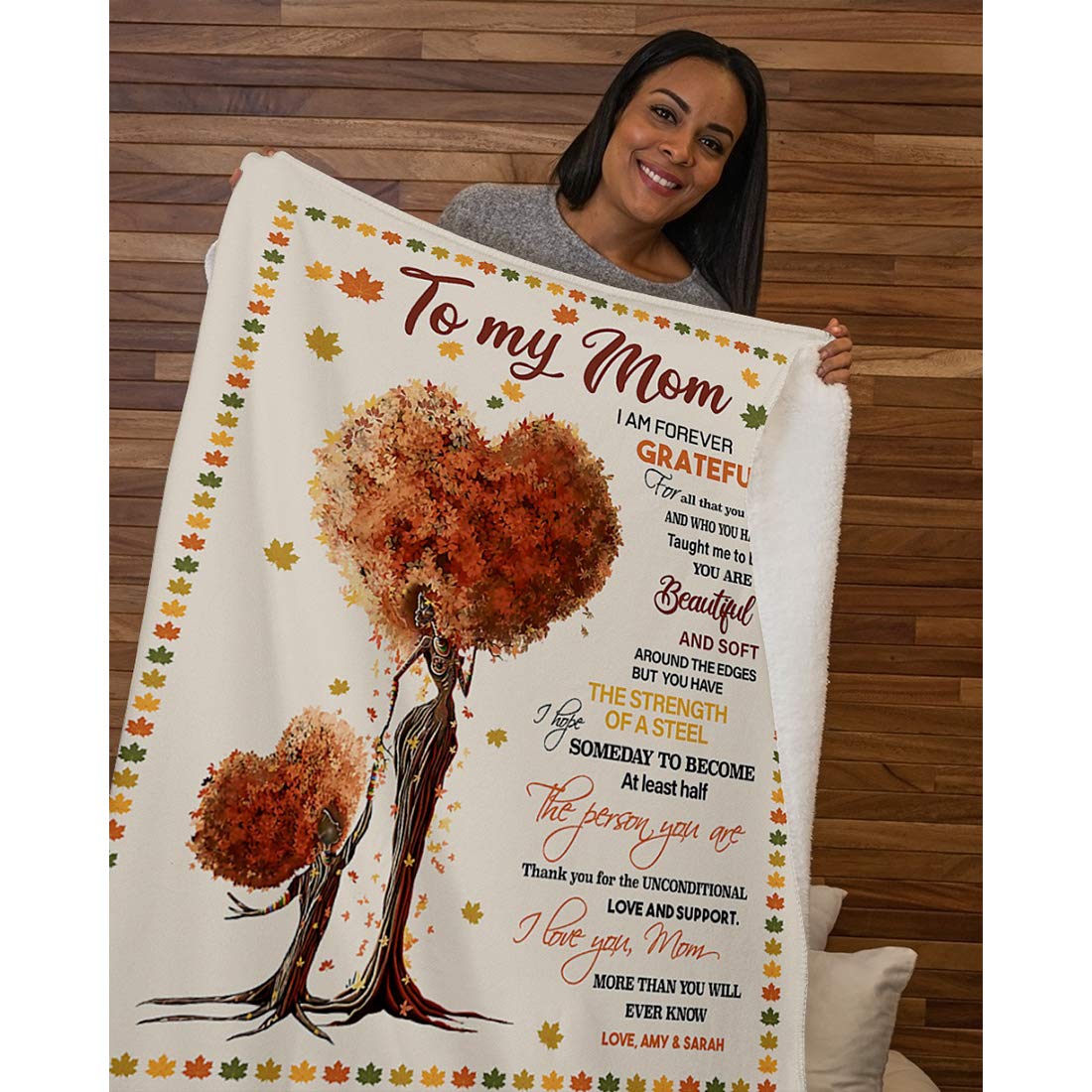 Personalized Mom Blanket Custom with Kids' Names - Sherpa Throw for Mother's Day, Birthday Gift - 'World's Greatest Mom' & 'We Love You' Design - 60
