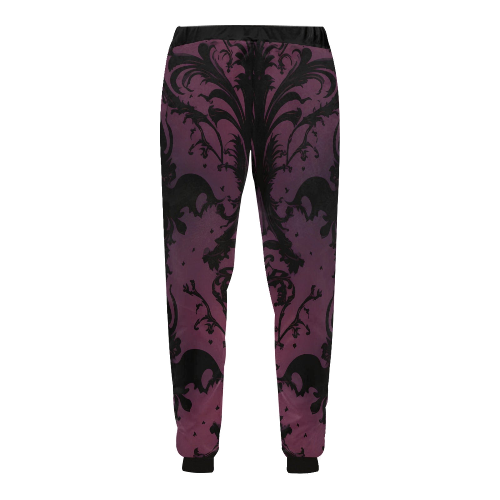 Gothic Purple and Black Pattern Casual Sweatpants for Women - Trendy Lounge Pants for Yoga, Gym, and Home Comfort