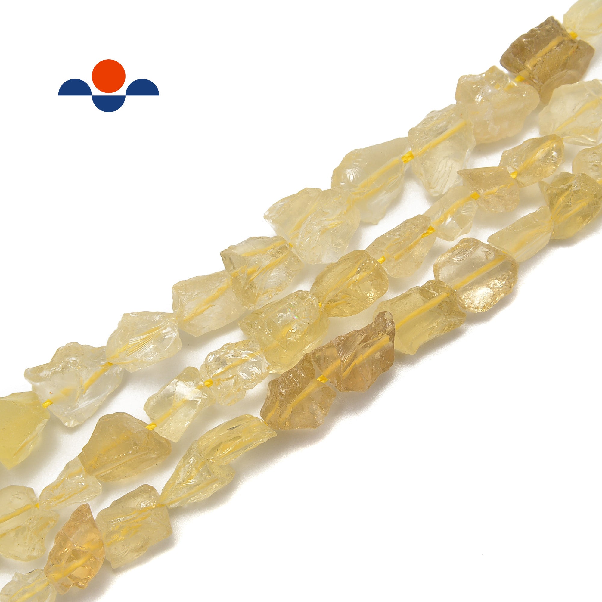 Natural Lemon Quartz Rough Nugget Beads - 6-13mm Side Drill Chunks - 15.5 Inch Strand for Jewelry Making, DIY Crafts & Healing Crystals