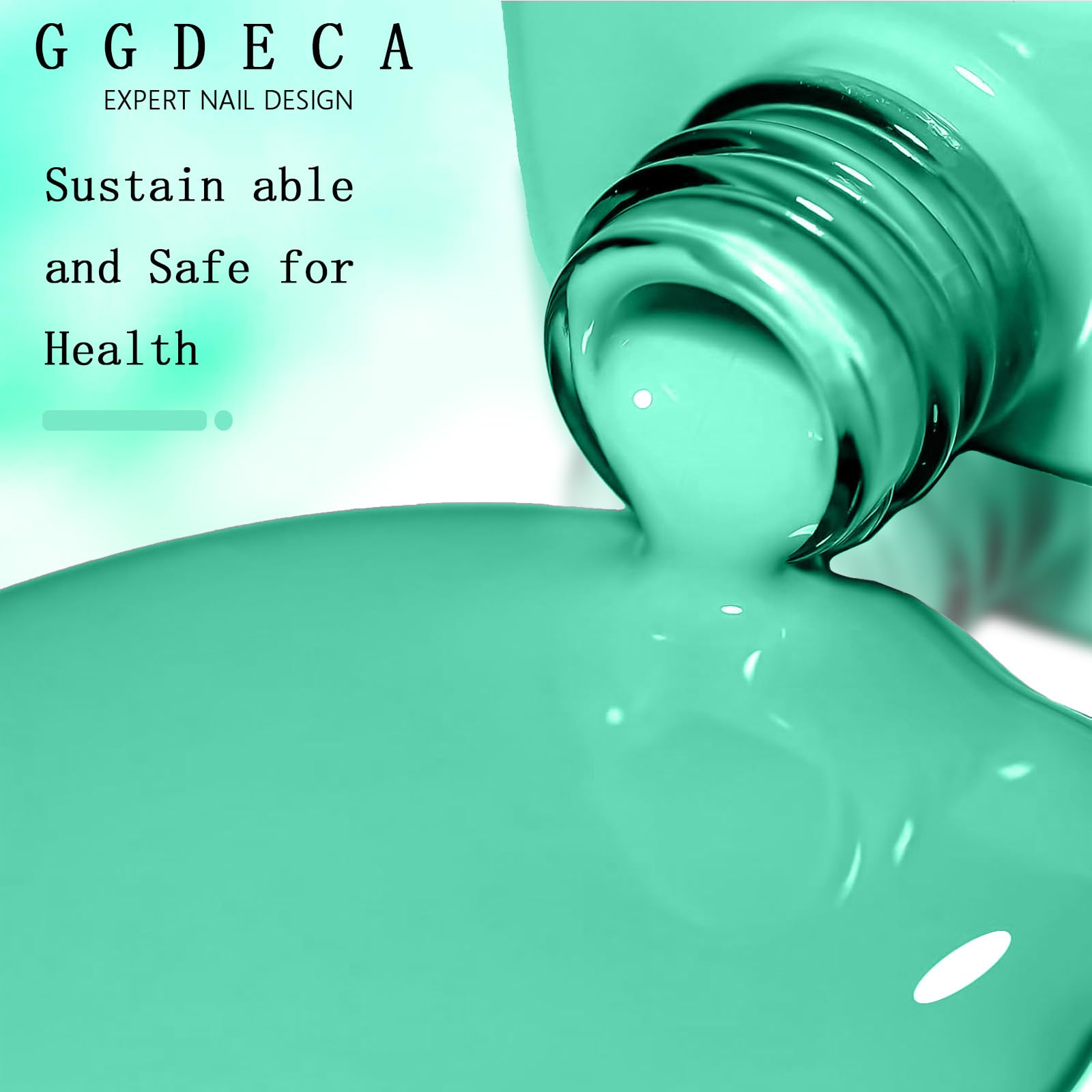 15ml Mint Green UV Gel Nail Polish - High Gloss Soak Off Teal Nail Polish for DIY French Manicure & Salon Use | Long Lasting Sparkle Gel Polish for Home & Professional Nail Art