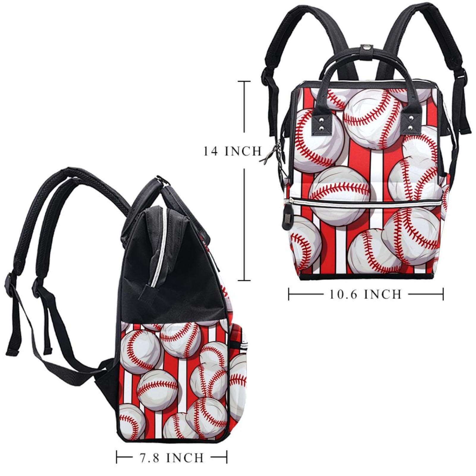 Stylish Travel Backpack for Women & Men - Baseball Red Stripes Design, Durable Carry-On Backpack for Commuting, School & Outdoor Adventures