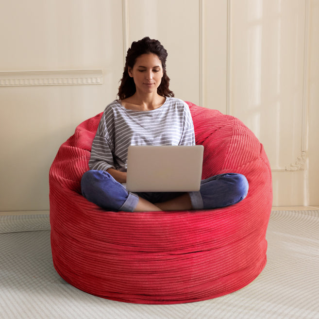 MAXYOYO Giant Bean Bag Bed - Corduroy Convertible Chair & Floor Mattress for Adults | Comfortable Lounge Chair & Guest Bed for Living Room, Bedroom & Dorm