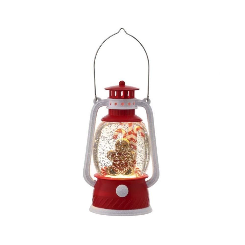 Regency International Gingerbread Lantern Water Globe - 8 Inch Christmas Decoration with Multi-Color LED Lights, USB/Battery Powered with Timer - Perfect for Holiday Home Decor, Office Display & Gift Giving
