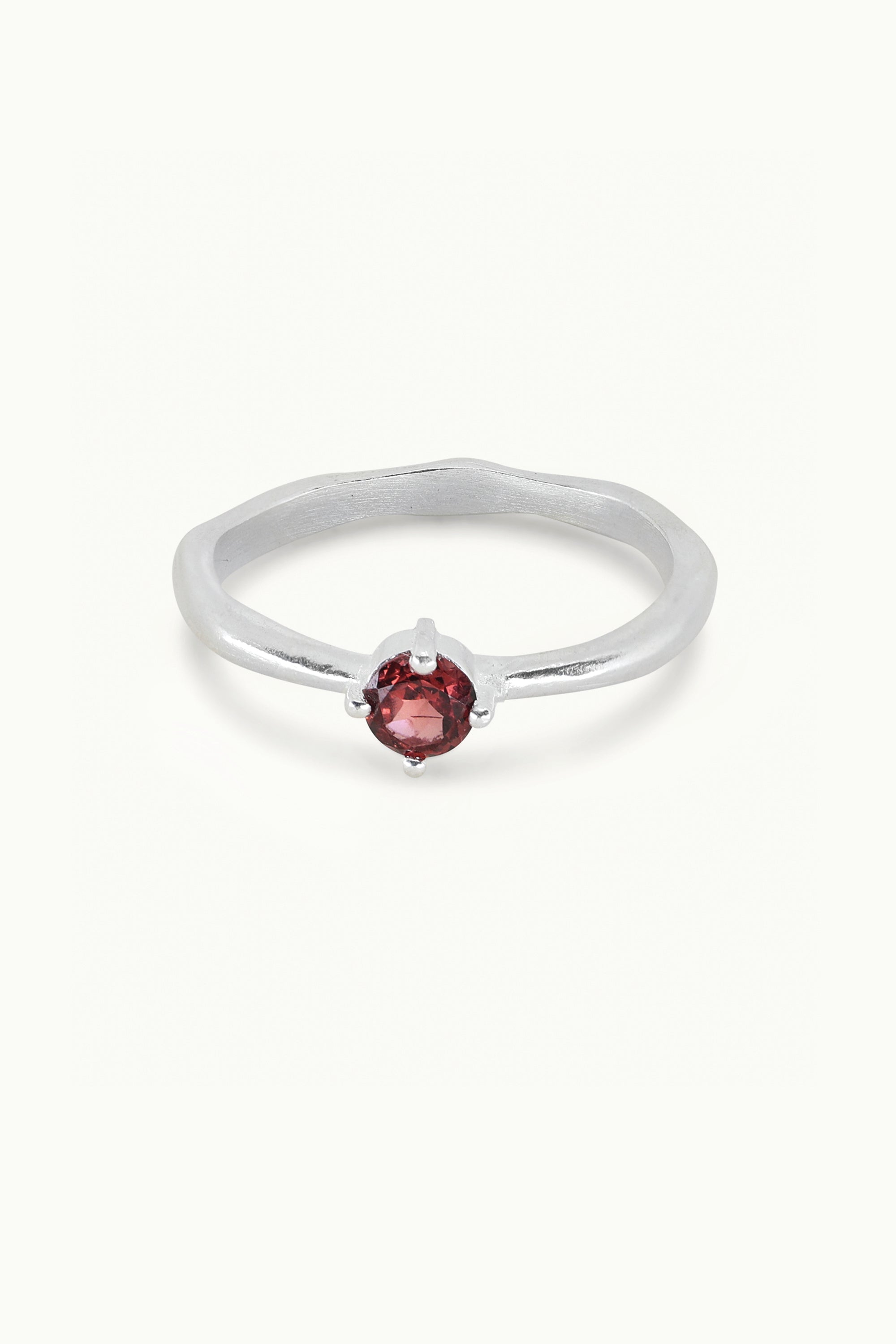 Genuine January Garnet Silver Birthstone Ring for Women - Elegant Sterling Silver Jewelry Gift for Birthday, Anniversary & Special Occasions