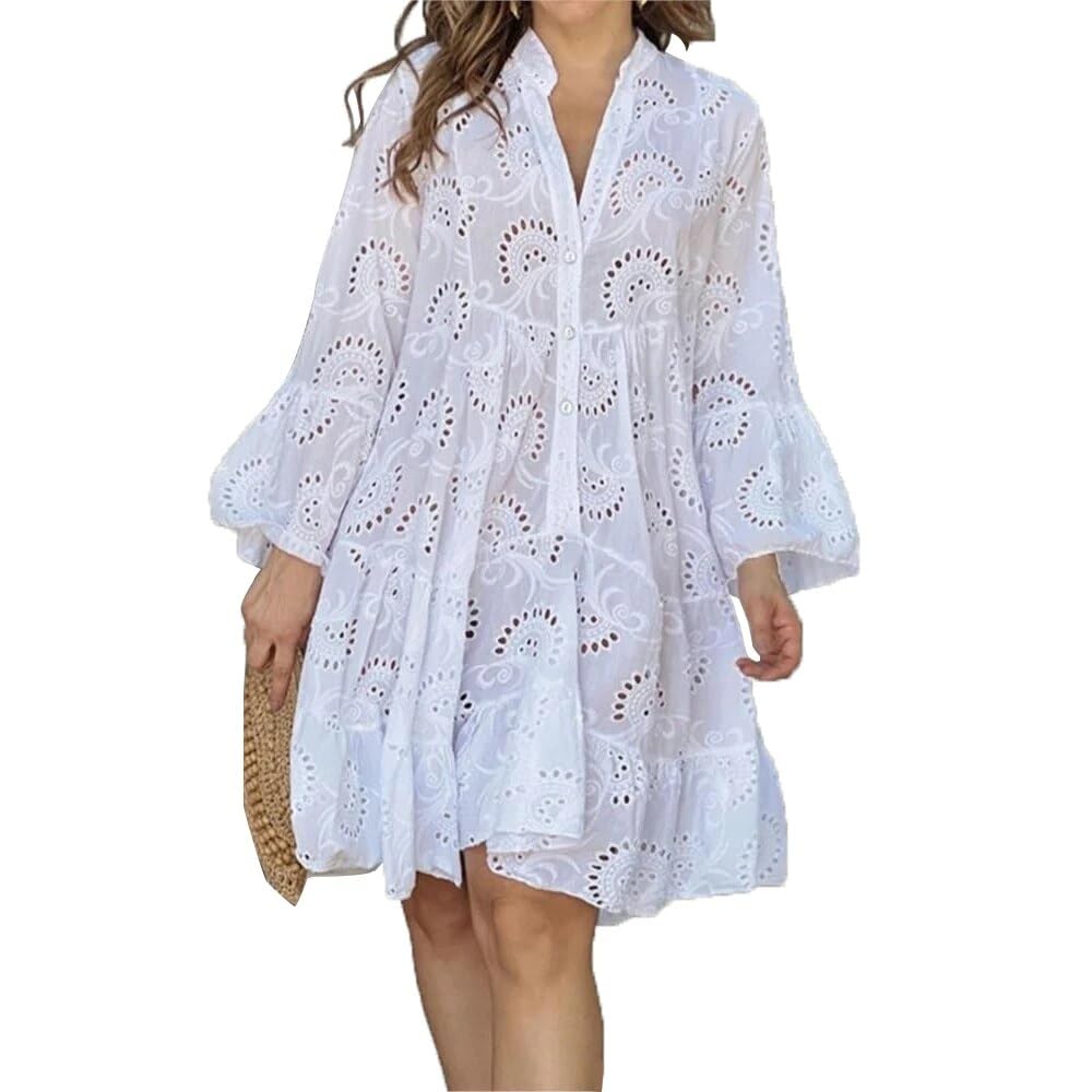 Elegant Hollow-Out Dresses for Women - Stylish Summer & Evening Party Wear - Perfect for Weddings, Dates, and Special Occasions