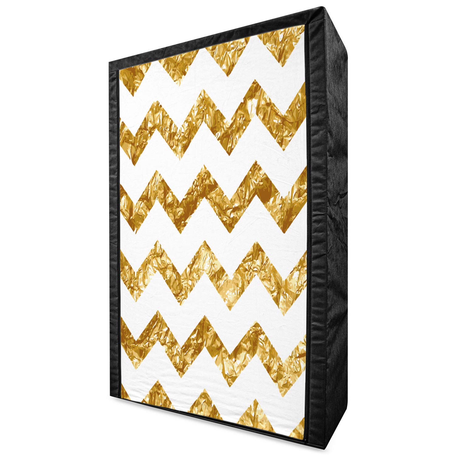 Ambesonne Abstract Portable Fabric Wardrobe - Horizontal Zigzag Chevron Minimalist Design - 42.5