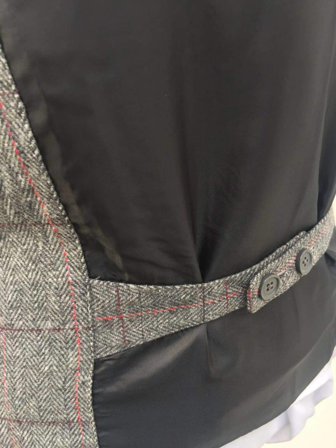LA Smith Wool Blend Tailored Fit Grey Tweed Waistcoat for Men - Classic Vest for Business, Wedding & Formal Occasions