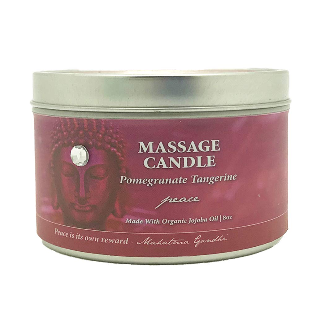 8 oz Buddhalicious Moisturizing Massage Candle - Relaxing Aromatherapy for Spa, Yoga & Meditation | Soy Wax with Essential Oils for Skin Hydration