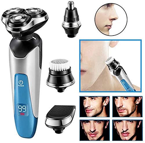 LIIAV Electric Shaver for Men - Rechargeable Waterproof Rotary Shaver with 4-in-1 Function for Wet & Dry Shaving | Perfect Gift for Husband, Father & Son | Ideal for Travel, Gym & Daily Grooming