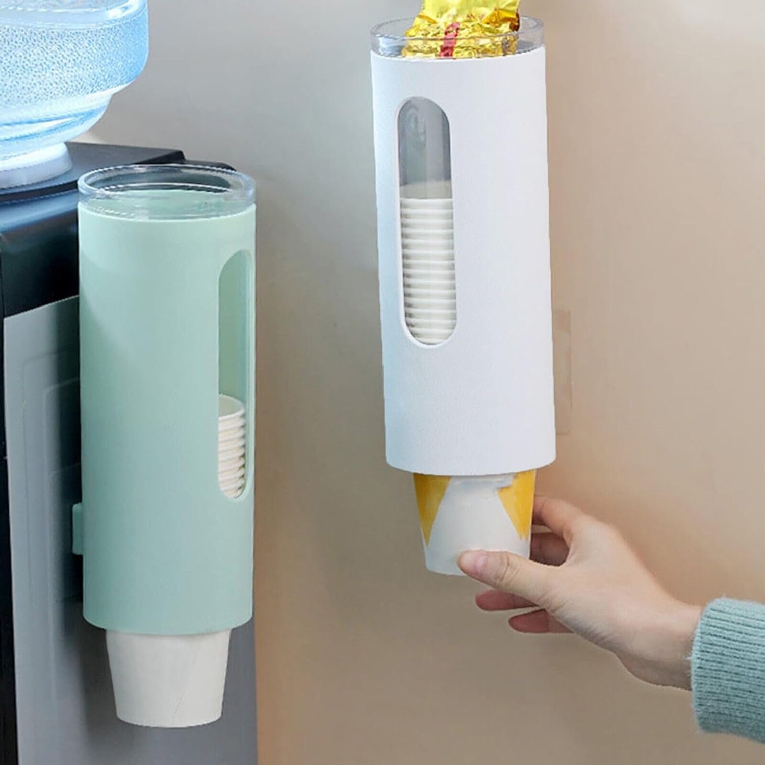 Darshanam World Wall Mounted Paper Cup Dispenser Holder - Organizer for Disposable Cups, Water Glasses & Drinkware | Space Saving Kitchen & Office Storage Solution (Pack of 1) | Perfect for Coffee Stations, Break Rooms & Home Use