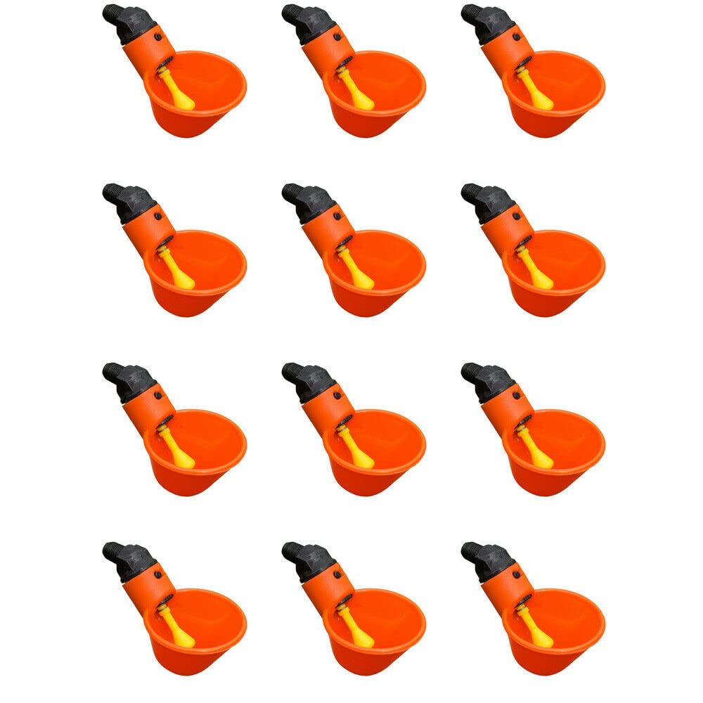 12 Pack Automatic Chicken Waterer Cups - Durable Poultry Drinker for Coop, Chook & Bird - Perfect for Backyard Farming & Livestock Hydration