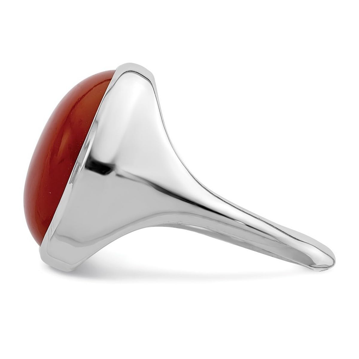 925 Sterling Silver Polished Red Agate Ring for Women | Elegant Gemstone Jewelry Gift for Birthday, Anniversary & Special Occasions