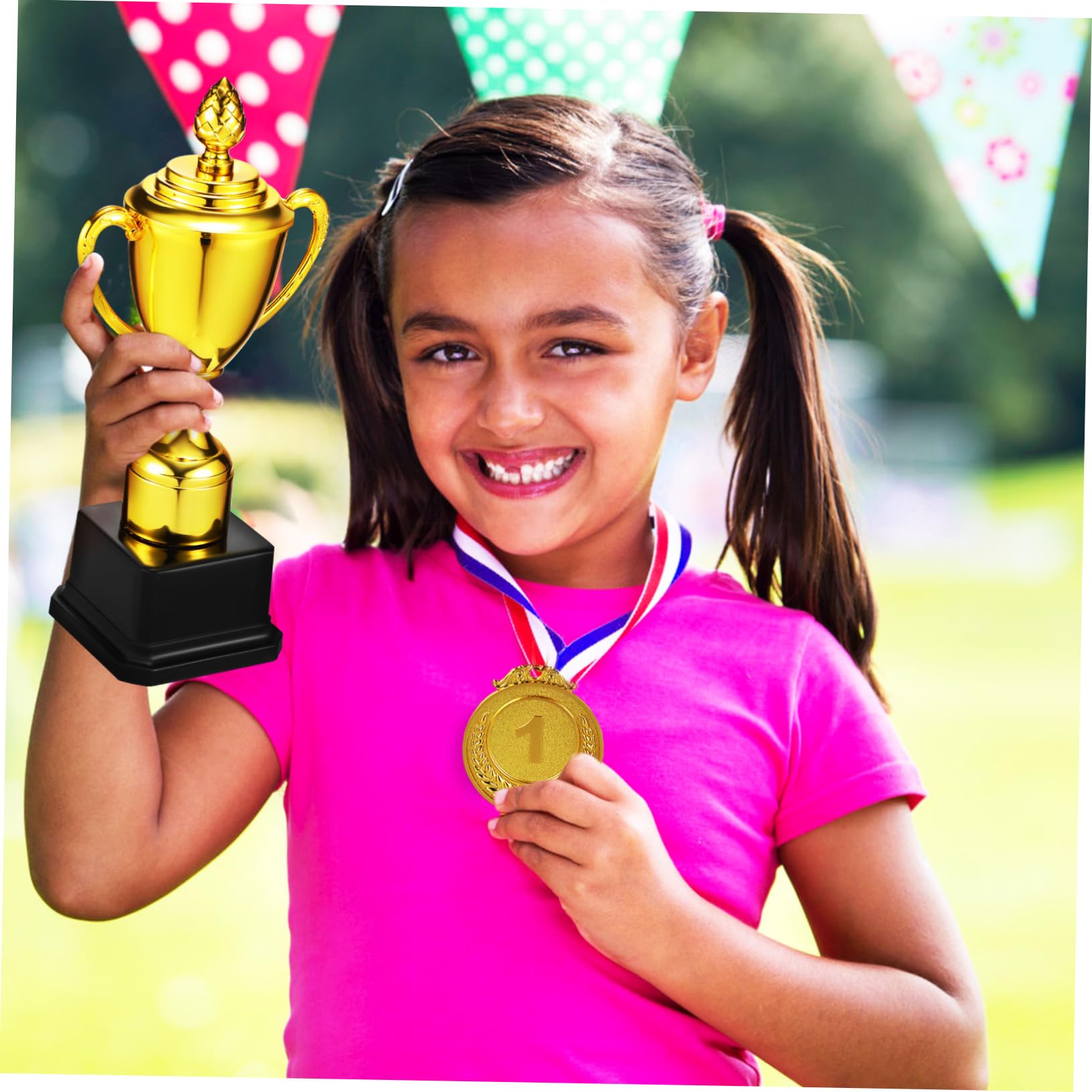 WESIEVYA Plastic Participation Trophy Cup - Award Prize for Kids, Sports, School & Classroom Rewards - Fun Motivational Toy for Achievements & Encouragement