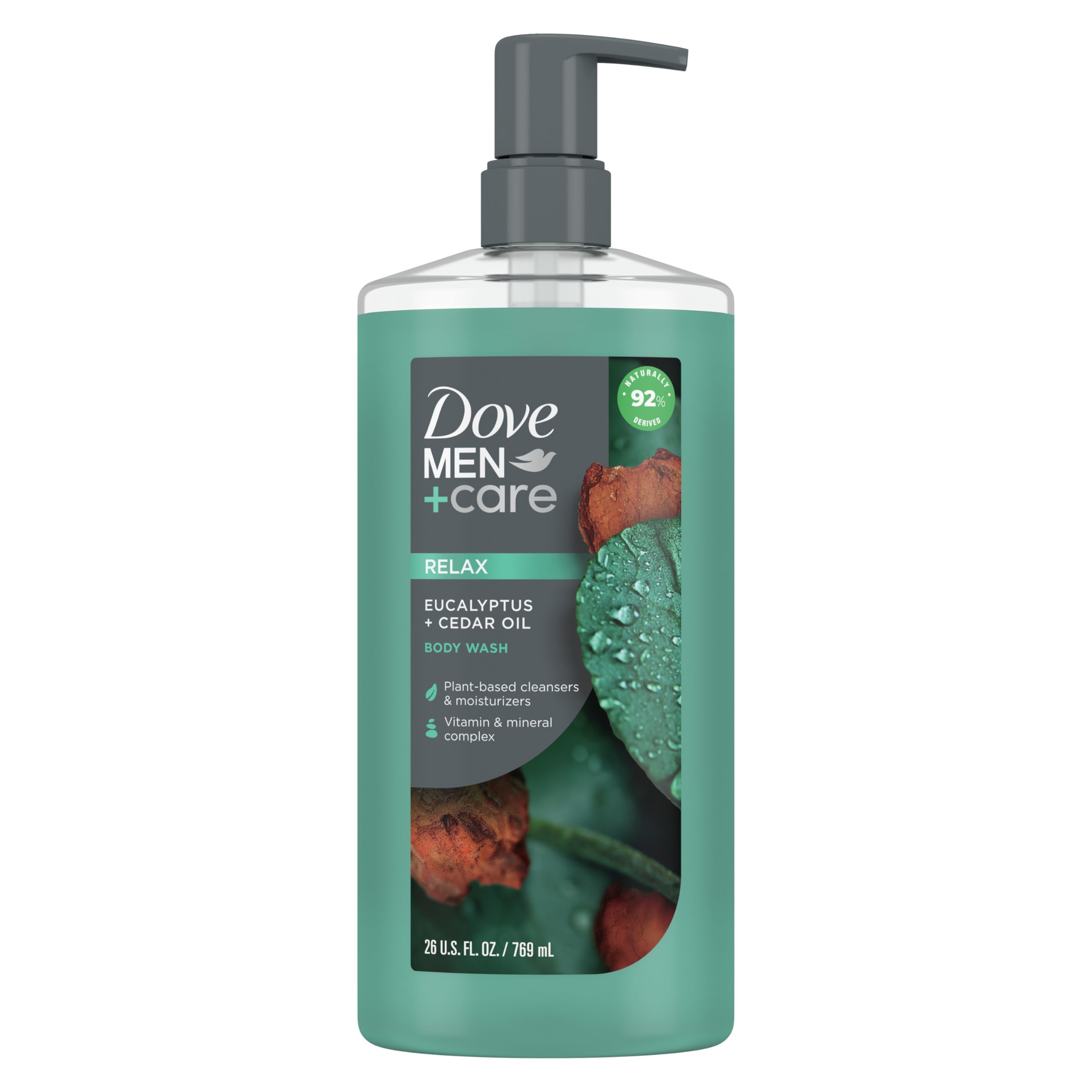 Dove Men+Care Extra Fresh Deodorant Stick 4-Pack with 72-Hour Odor Protection & Eucalyptus Cedar Body Wash 26oz - Gym, Work & Daily Freshness for Men