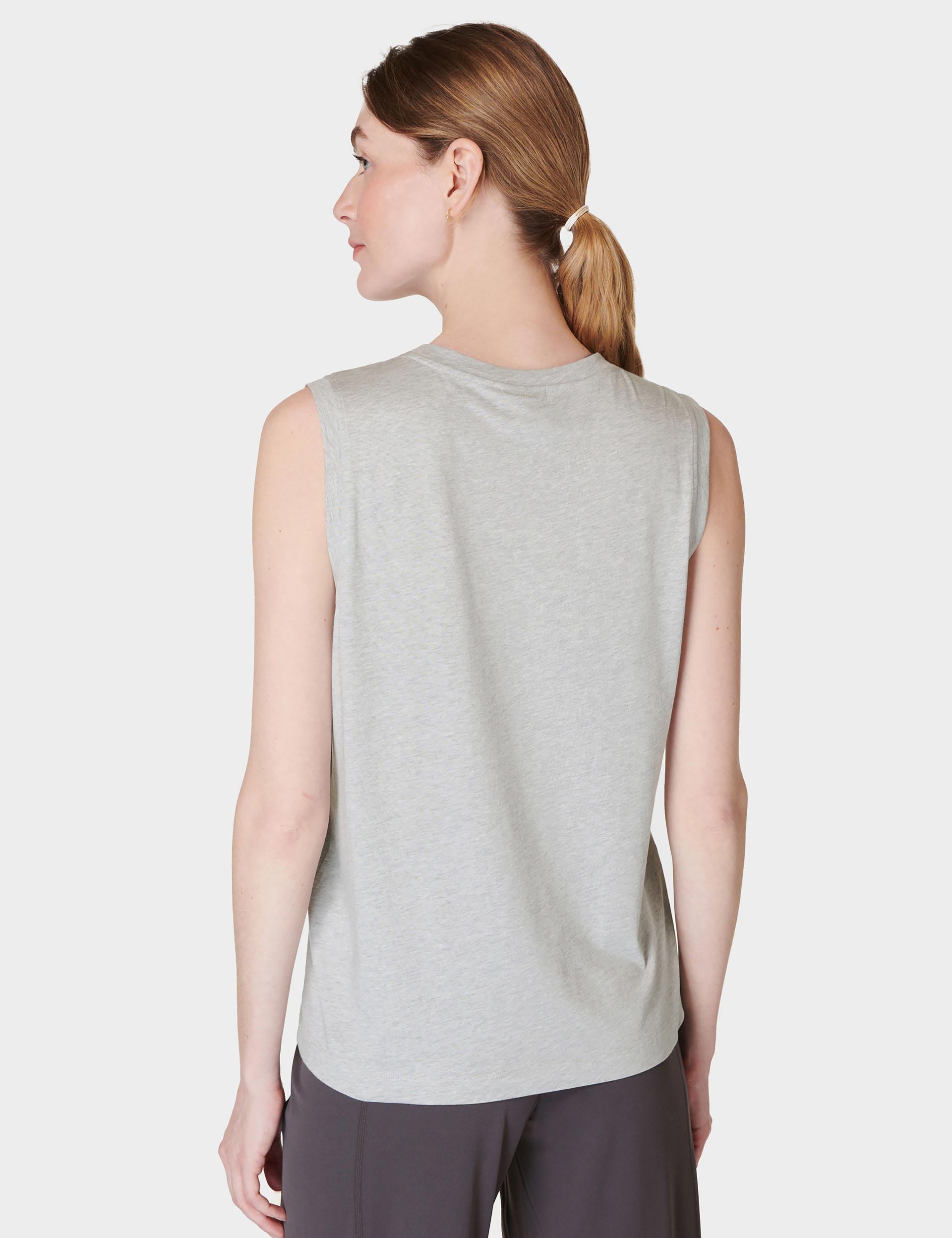 Essential Sleeveless Vest for Women - Light Grey Marl | Comfortable Layering Piece for Gym, Workout & Casual Wear