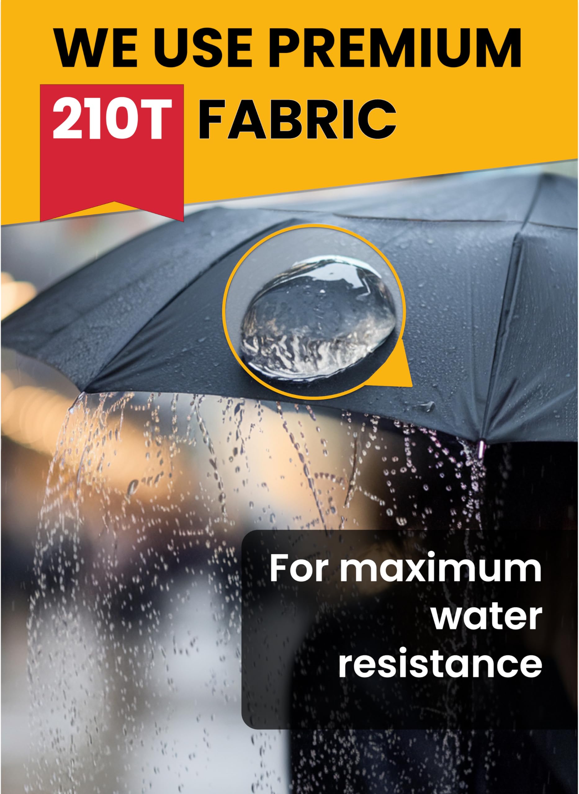 Windproof Automatic Travel Umbrella with 10% Larger Canopy - Compact Folding Portable Rain Umbrella for Men & Women - Perfect for Backpack, Purse, Commuting & Outdoor Activities