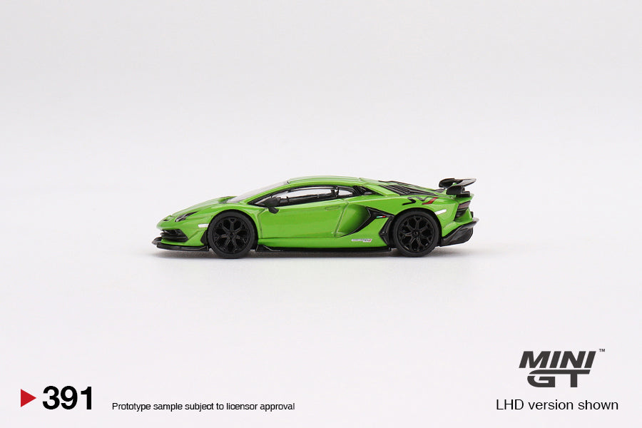 MINIGT 1:64 Scale Lamborghini Aventador SVJ Diecast Model Car - Green (Verde Mantis) - Perfect for Collectors, Display & Racing Simulation