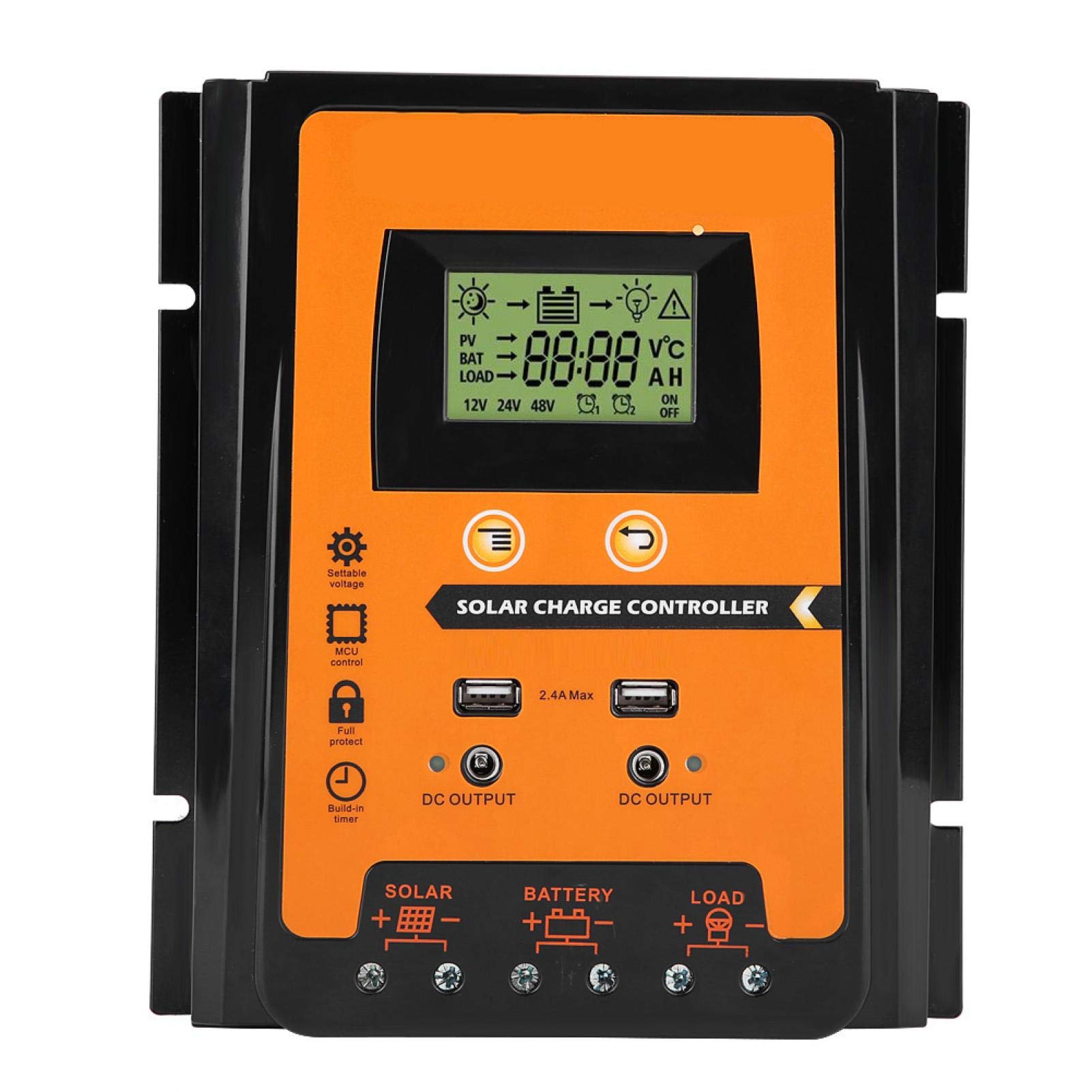 Chiciris 50A MPPT Solar Charge Controller with Auto Recognition - 12V/24V Solar Panel Regulator for RV, Boat, Car, Truck, Off-Grid System - Waterproof & Durable for Outdoor Use