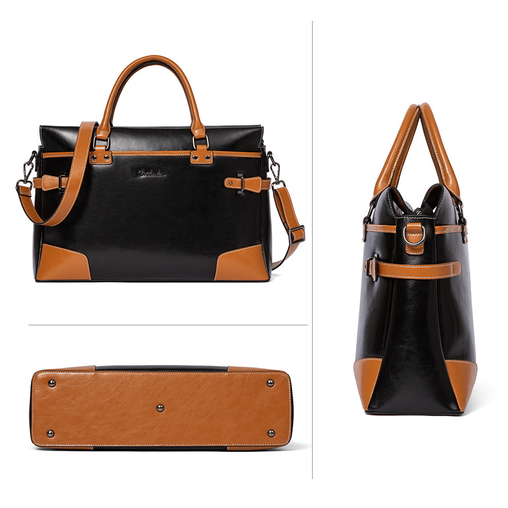 Machk Women's Professional Leather Briefcase Bag - Stylish & Durable Work Tote for Office, Business, Travel | Perfect Laptop Bag for Business Women & Commuters