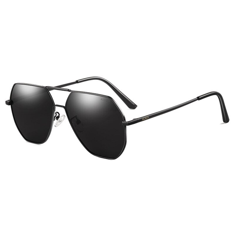 Aidien Men's Full Rim Hexagon Alloy Myopic Reading Glasses & Sunglasses (8692) - Stylish Eyewear for Reading, Driving, and Outdoor Activities