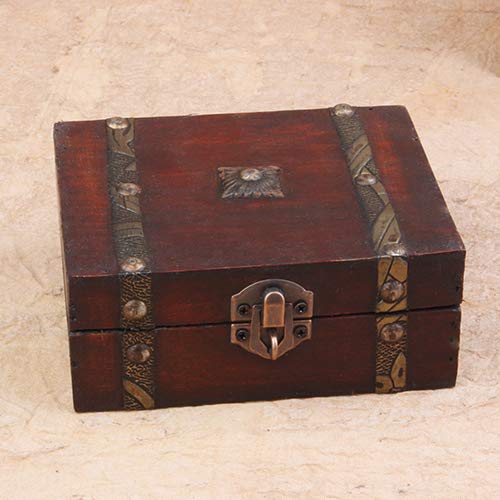 Vintage Wooden Jewelry Storage Box - Earrings Necklace Bracelet Organizer Case with Lock, Gift Box for Women | Perfect for Travel, Home & Office Organization