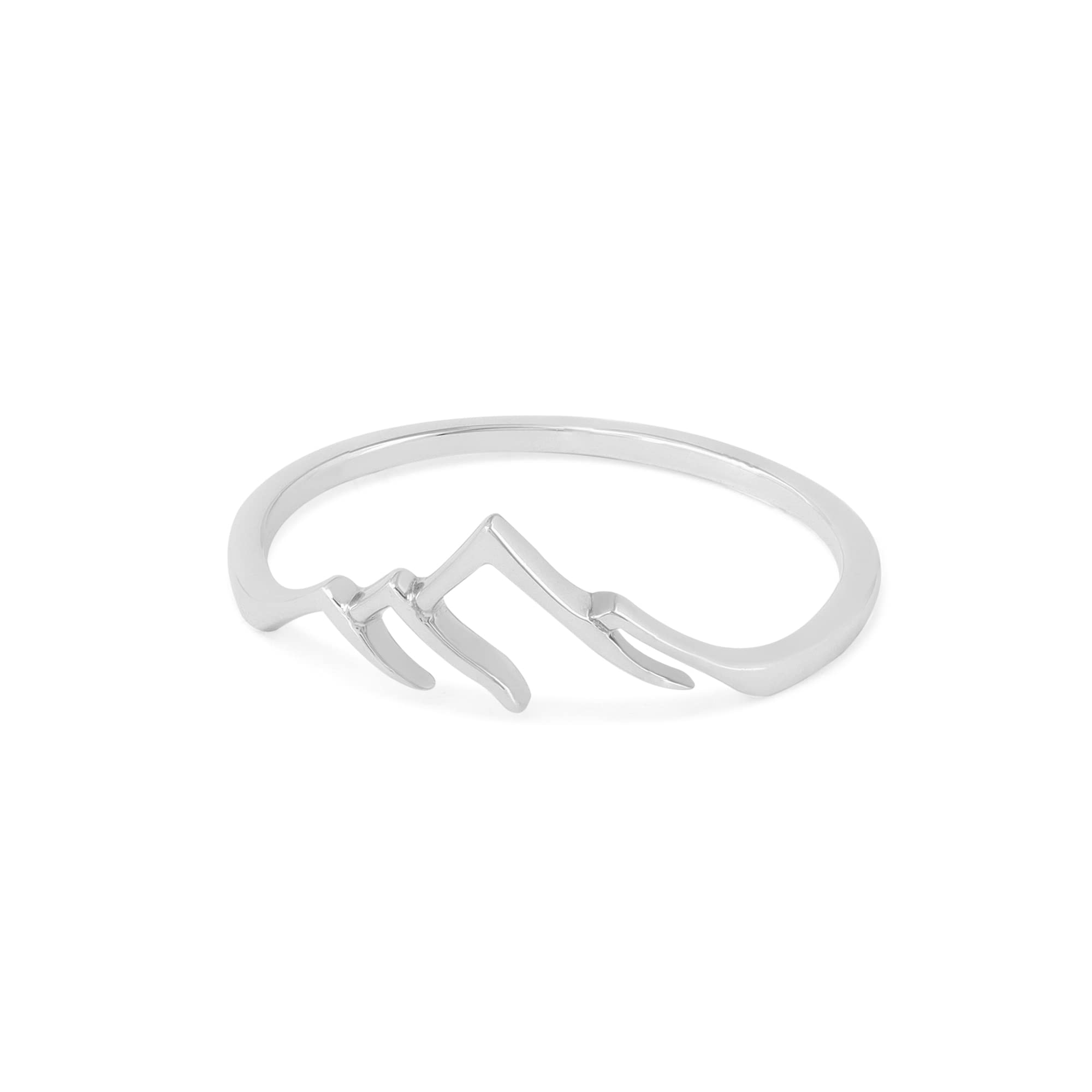 Boma Jewelry Sterling Silver Mountain Ring for Women - Handmade Adjustable Stackable Band - Boho Nature Inspired Jewelry - Perfect for Everyday Wear, Gifts & Special Occasions