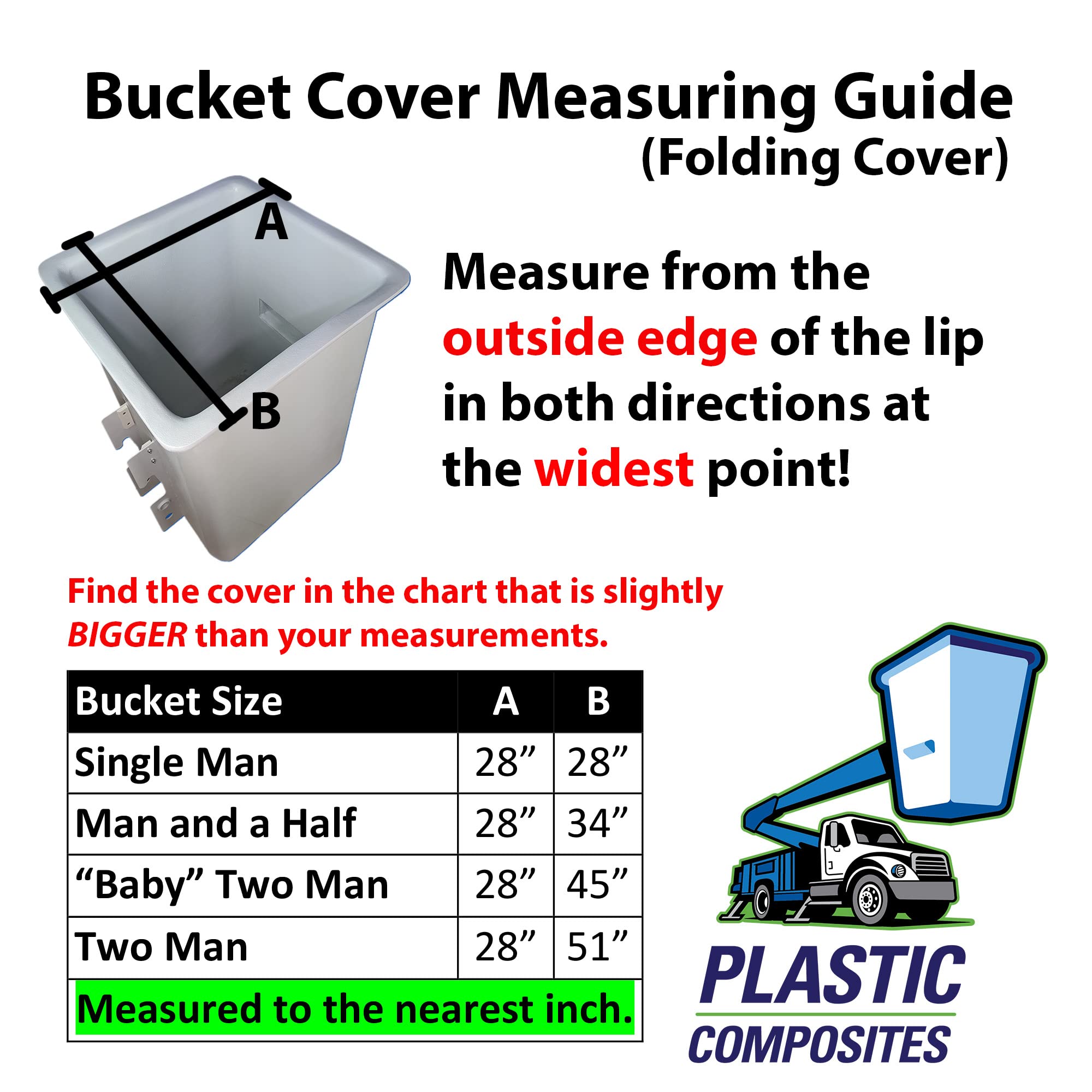 **Foldable Hard Top Bucket Cover for Bucket Trucks – Waterproof & Space-Saving Design with Nylon Strap & Buckle – Fits 2-Man Bucket (28