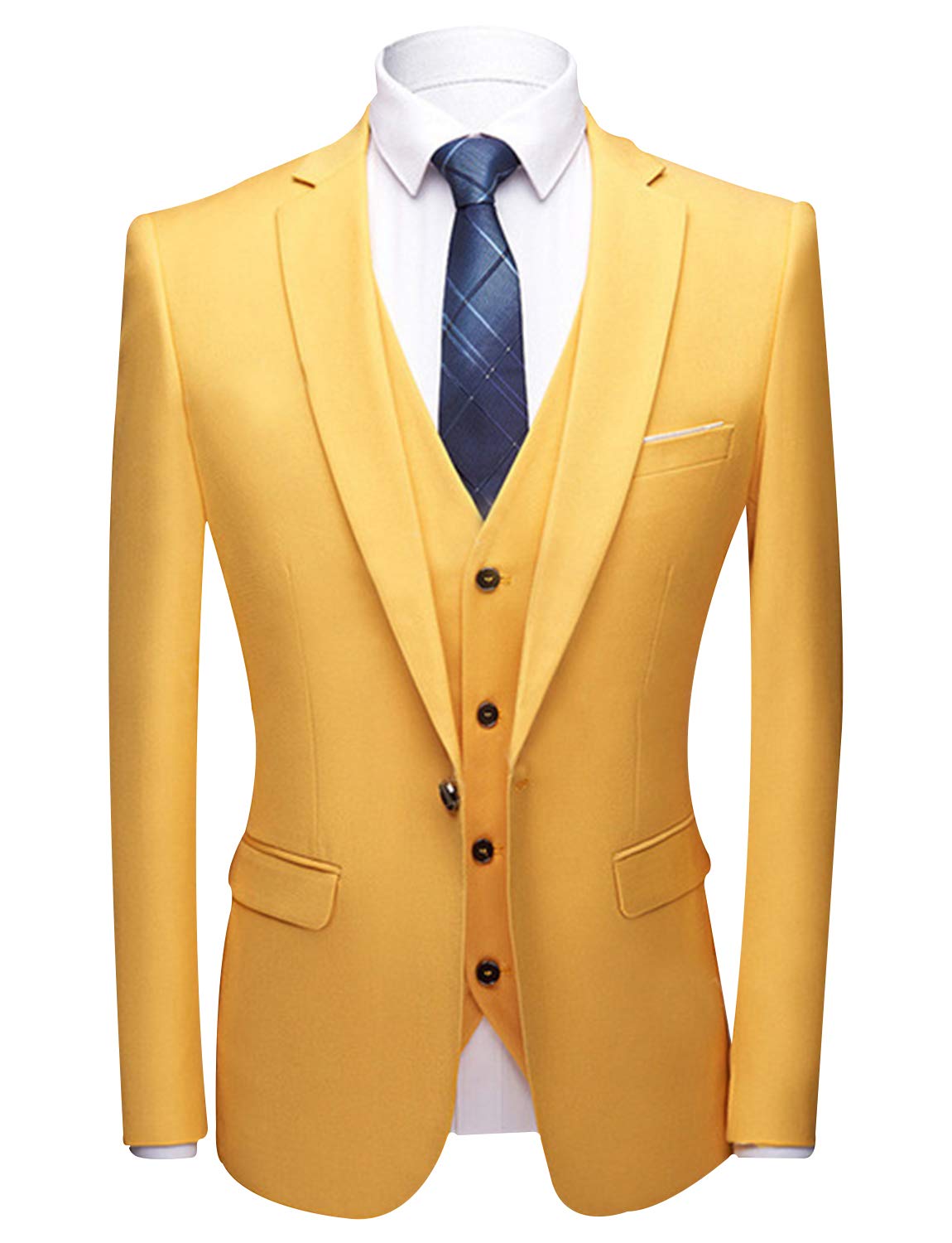 UMISS Men's 3-Piece Suit Set - Notch Lapel Jacket, Vest & Dress Pants | Formal Business Attire for Weddings, Interviews & Office Wear