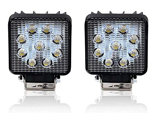 27W 3-Inch Square Mini LED Spot Work Light Pods for Trucks - Off Road Fog Driving Lights - Waterproof Dustproof for ATV UTV 4x4 SUV Boats Marine