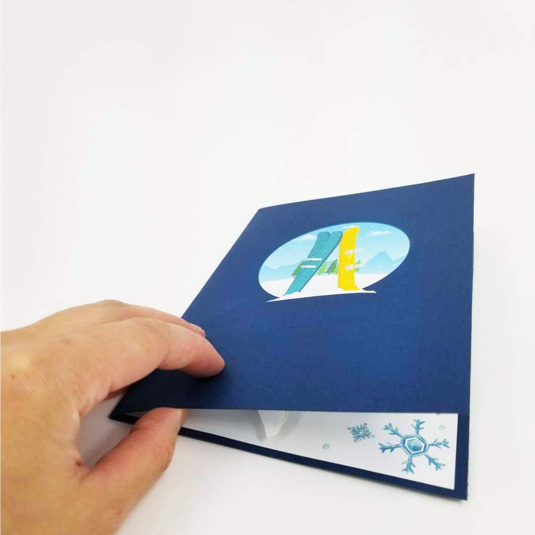 Winter Sports Pop Up Greeting Card for Birthdays, Anniversaries & More - Perfect for Sport Lovers