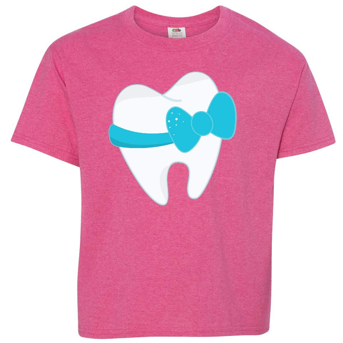Inktastic Tooth with a Bow Youth T-Shirt | Cute Kids Dental Apparel for Dentist Visits & School Events