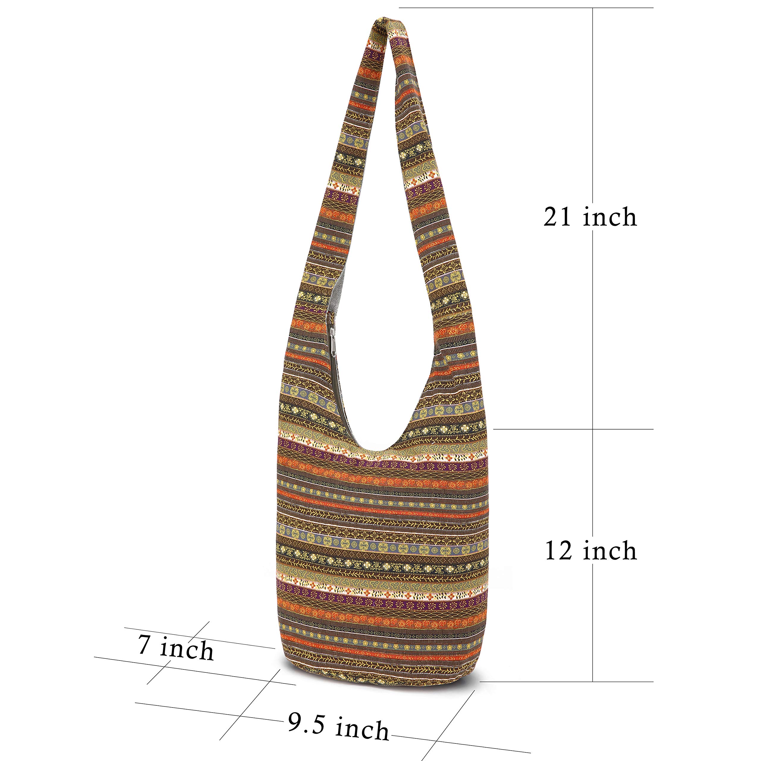 Women's Bohemian Animal Print Canvas Shoulder Bag - Fashion Hippie Crossbody Hobo Purse for Casual Outings, Travel & Festival Accessories