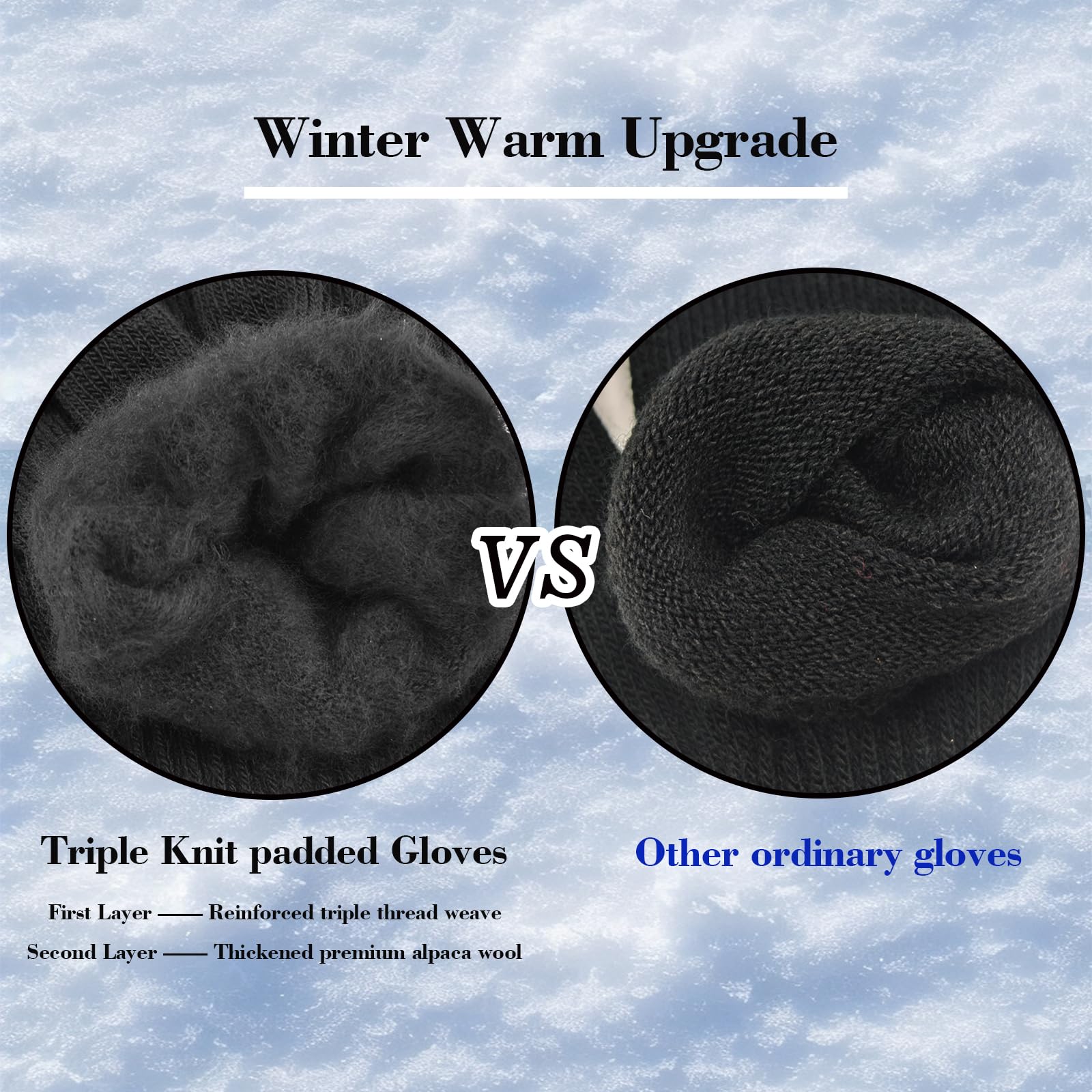 YCKZEU 3 Pairs Winter Gloves for Men & Women - Touchscreen Compatible, Warm Fleece Lined Cold Weather Gloves - Perfect for Skiing, Snowboarding & Outdoor Activities