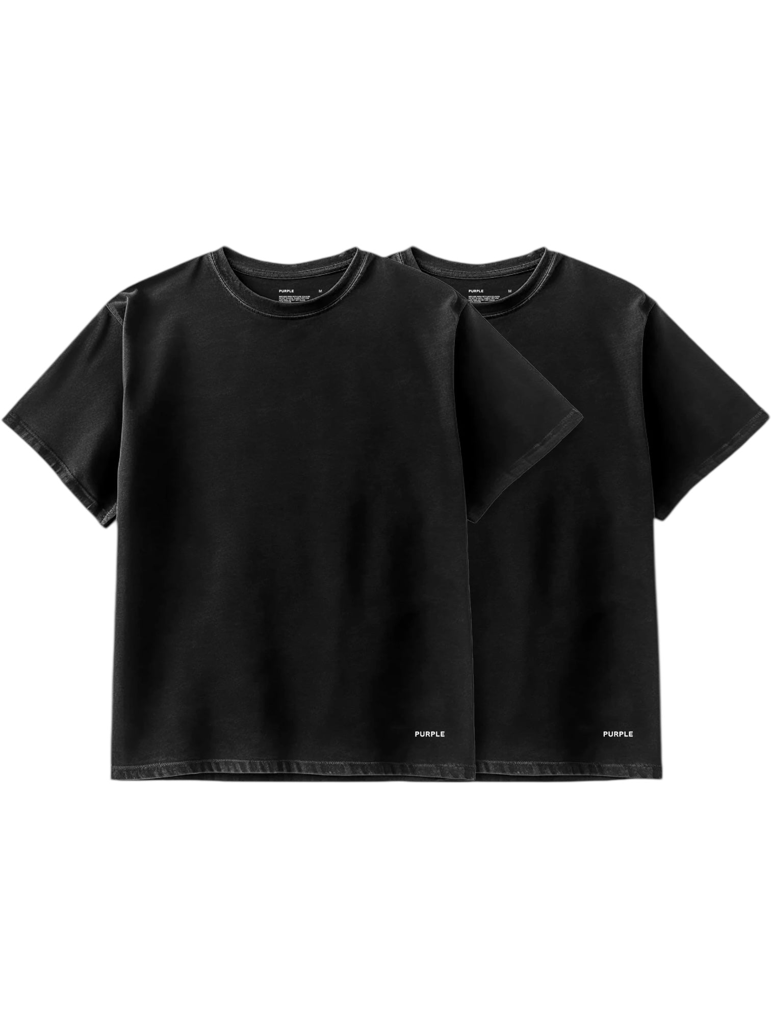Purple Brand P145 CBBT824 2 Pack Jersey Short Sleeve T-Shirts for Men - Soft Cotton Crew Neck Tees - Black - Perfect for Casual Wear, Gym & Everyday Outfits