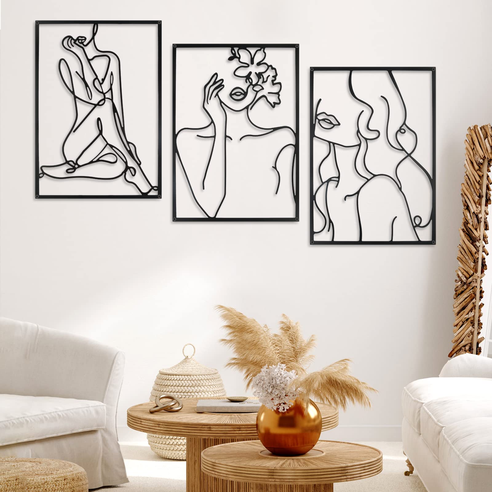 Black Metal Wall Art Set of 3 - 0.12