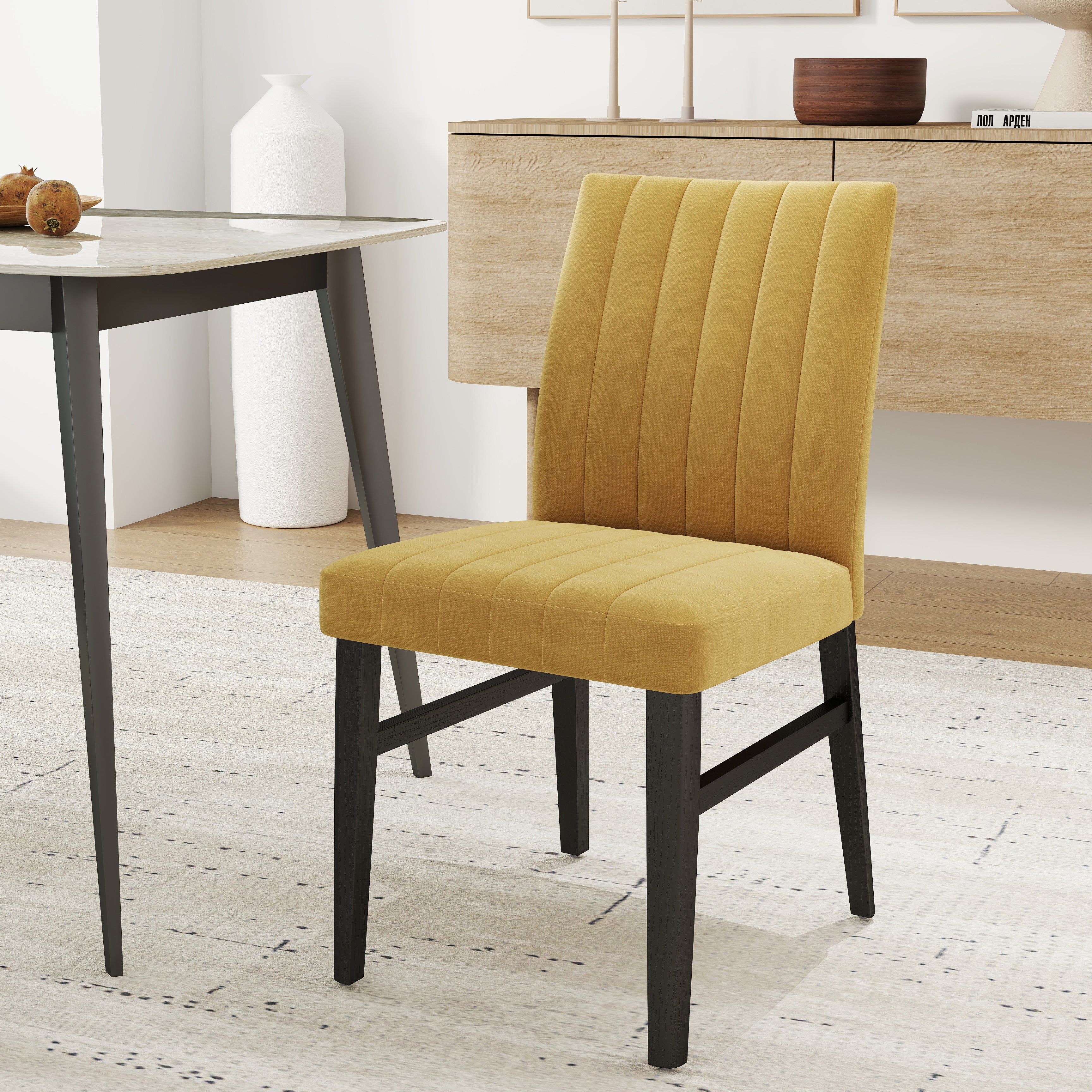 Roundhill Furniture Wendell Contemporary Upholstered Dining Chairs Set of 2 - Modern Kitchen & Dining Room Seating for Home & Restaurant Use