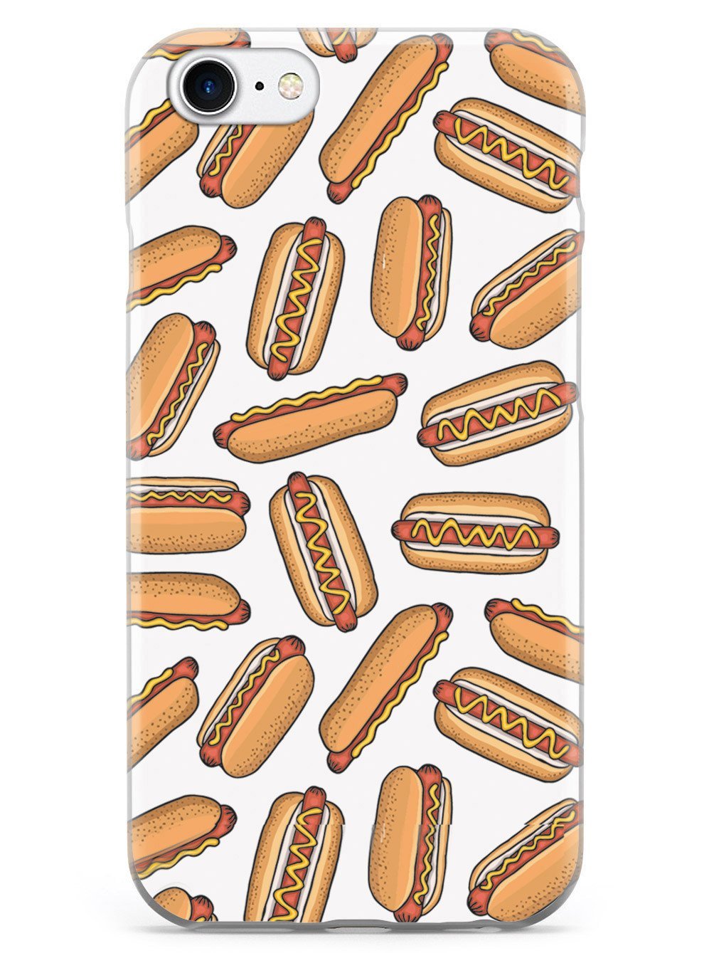 **Inspired Cases - iPhone 8 Case - 3D Textured Protective Cover for Apple iPhone 8 - Hot Dog Pattern - Durable & Stylish for Everyday Use**