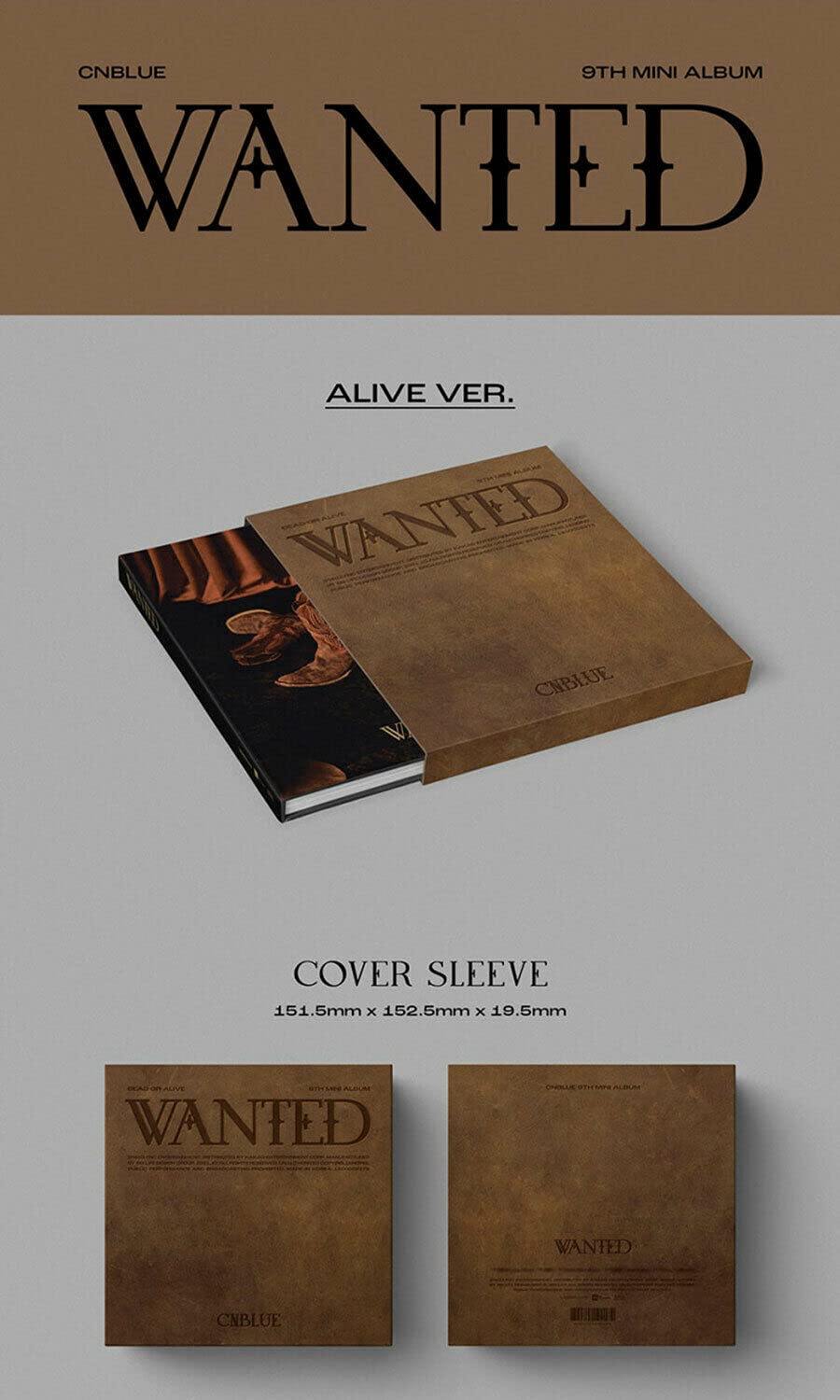 CNBLUE WANTED 9th Mini Album (DEAD + ALIVE) 2 Version Set - 2 CDs + 2 Photo Books (80p Each) + 2 Post Card Sets (3pcs Each) + 2 Film Photos + 4 Selfie Photo Cards - Perfect for K-Pop Collectors and CNBLUE Fans
