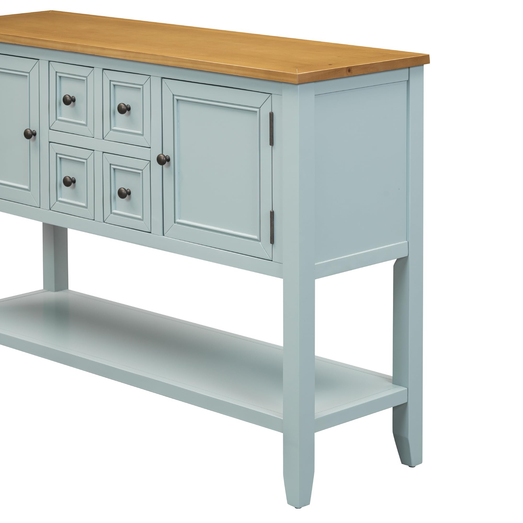 Farmhouse Console Table with Drawer - Rustic Sideboard Buffet Cabinet with Storage for Living Room & Kitchen | Entryway Hallway Organizer, Dining Room Storage Solution