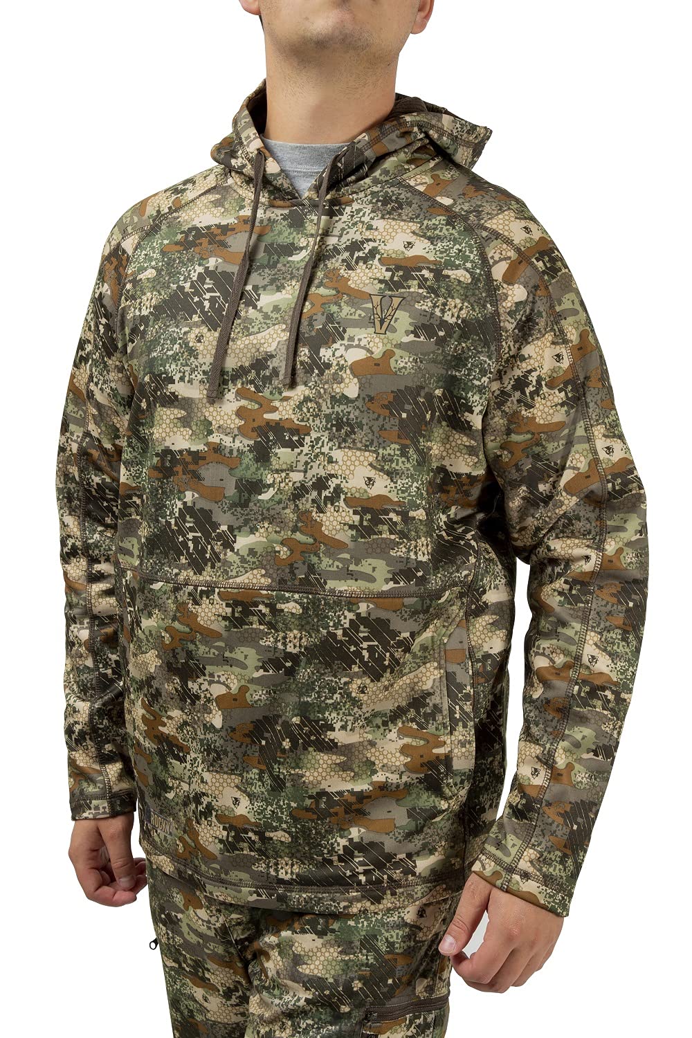 ROCKY Stratum Scent IQ Hoodie for Men - Venator Camo Hunting Jacket, XXL Size (RVC) - Lightweight Water-Resistant Outdoor Wear for Camping, Hiking & Cold Weather Activities