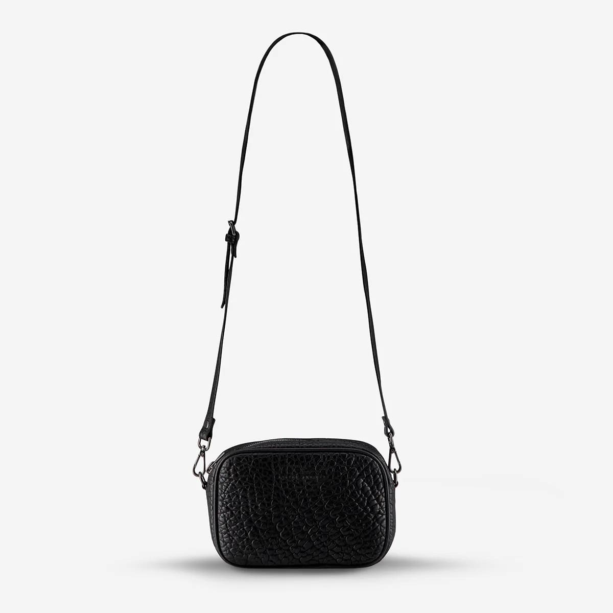 Status Anxiety Plunder Bag - Black Bubble Crossbody Bag for Women | Fashionable & Trendy Purse for Everyday Use, Work, and Travel