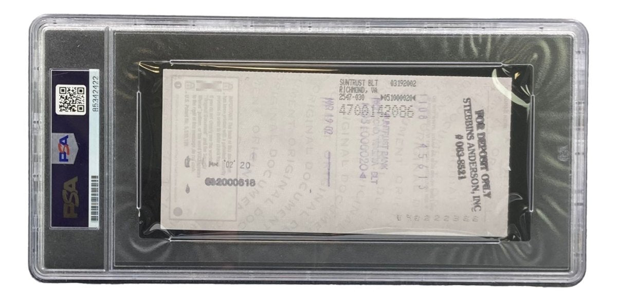 Johnny Unitas Baltimore Colts Autographed Signed Bank Check #7687 PSA Certified - Rare Football Memorabilia for Collectors & Sports Fans Display