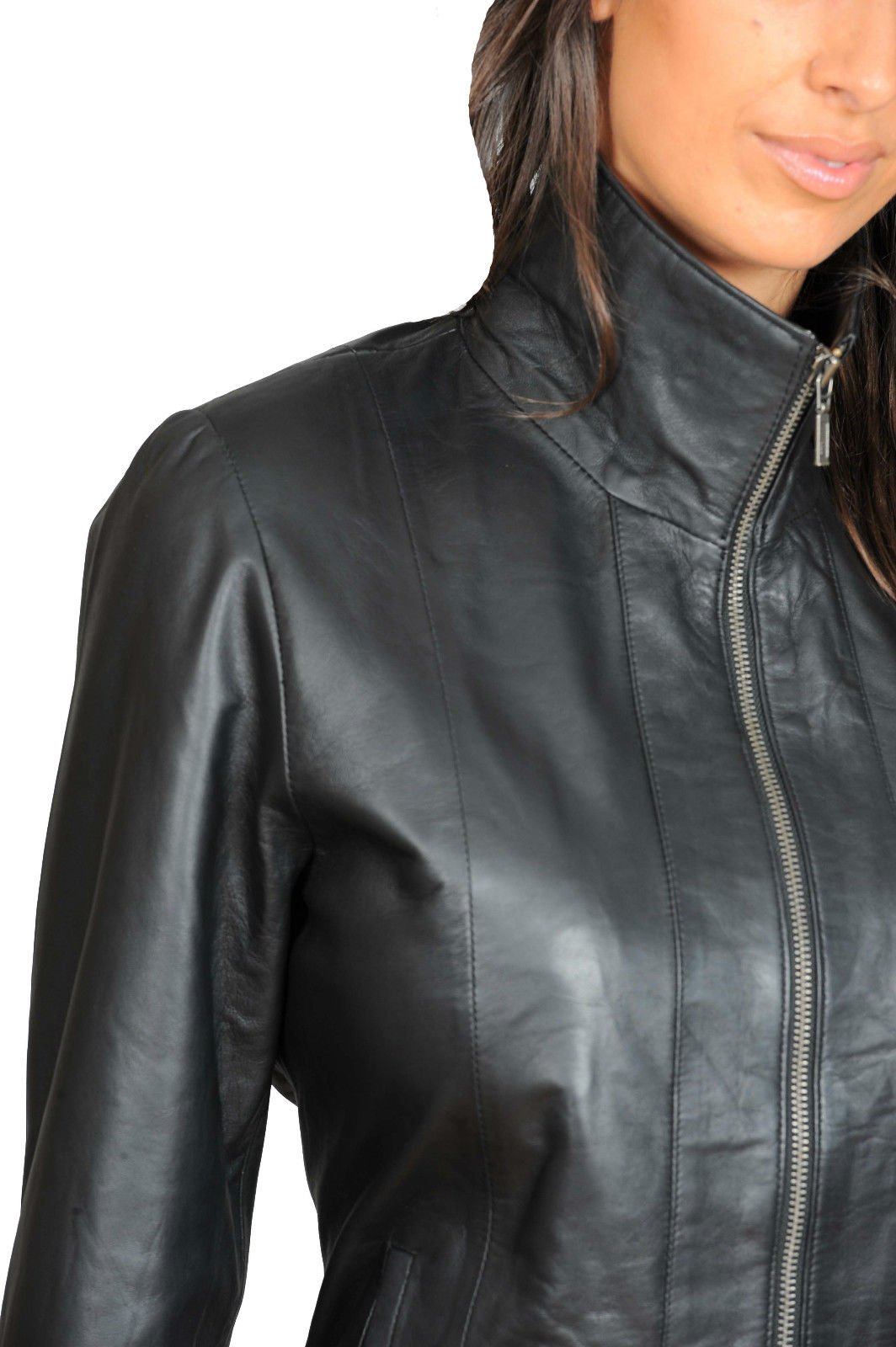 **Women's Genuine Leather Motorcycle Jacket - Black Biker Bomber Jacket for Women (XXL) - Perfect for Riding, Casual Wear & Outdoor Adventures**