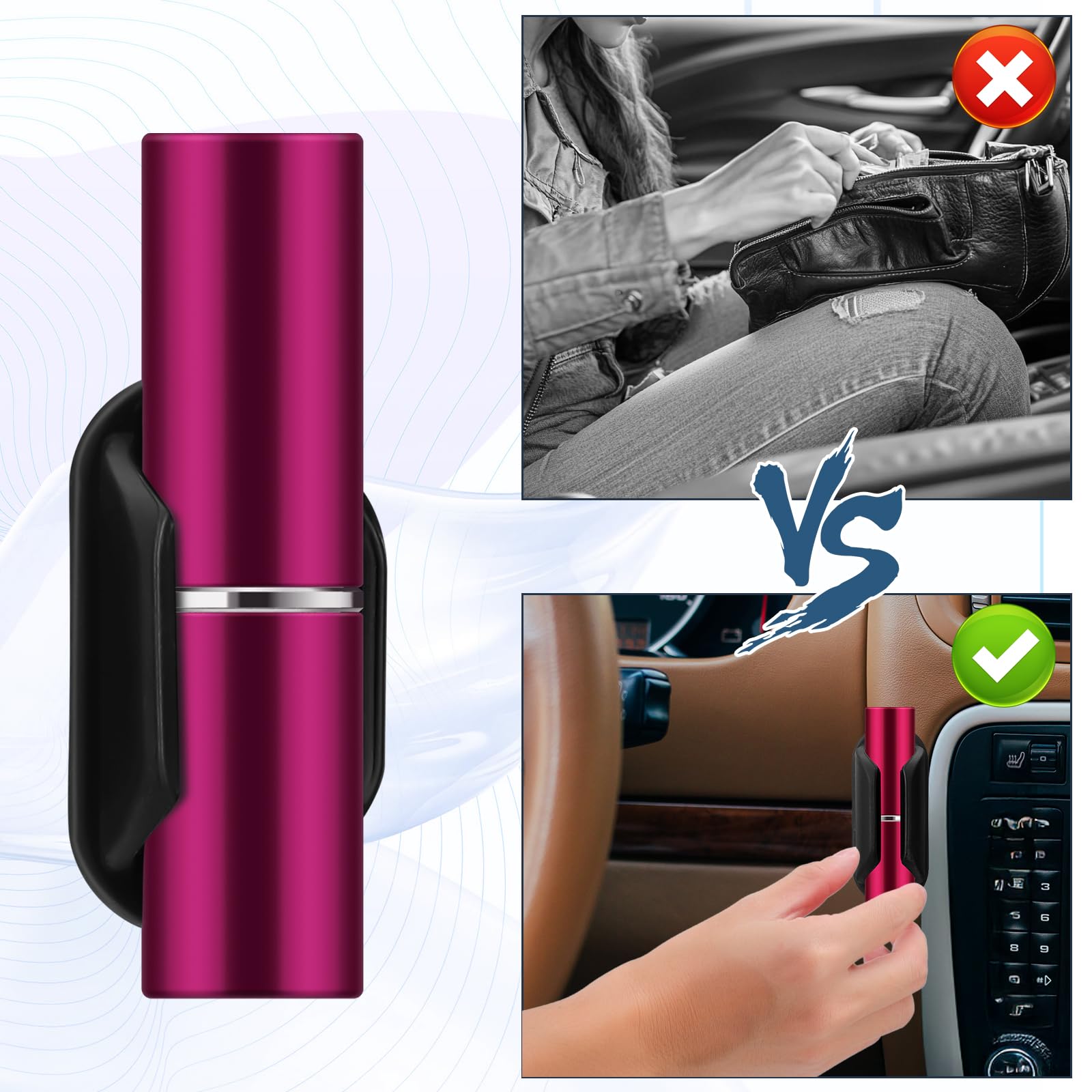 2 Pack Silicone Lip Balm Holder for Car - No Melt Chapstick Organizer, Women's Car Accessories for Lipstick & Cosmetics (Perfect for Summer Road Trips & Daily Commute)