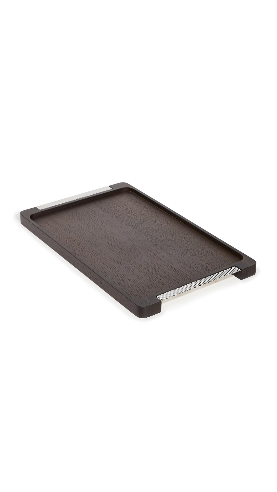 Georg Jensen Bernadotte Oak Wood Serving Tray with Stainless Steel Trim - Elegant Entertaining Tray for Dining, Coffee Table Decor & Gift Giving