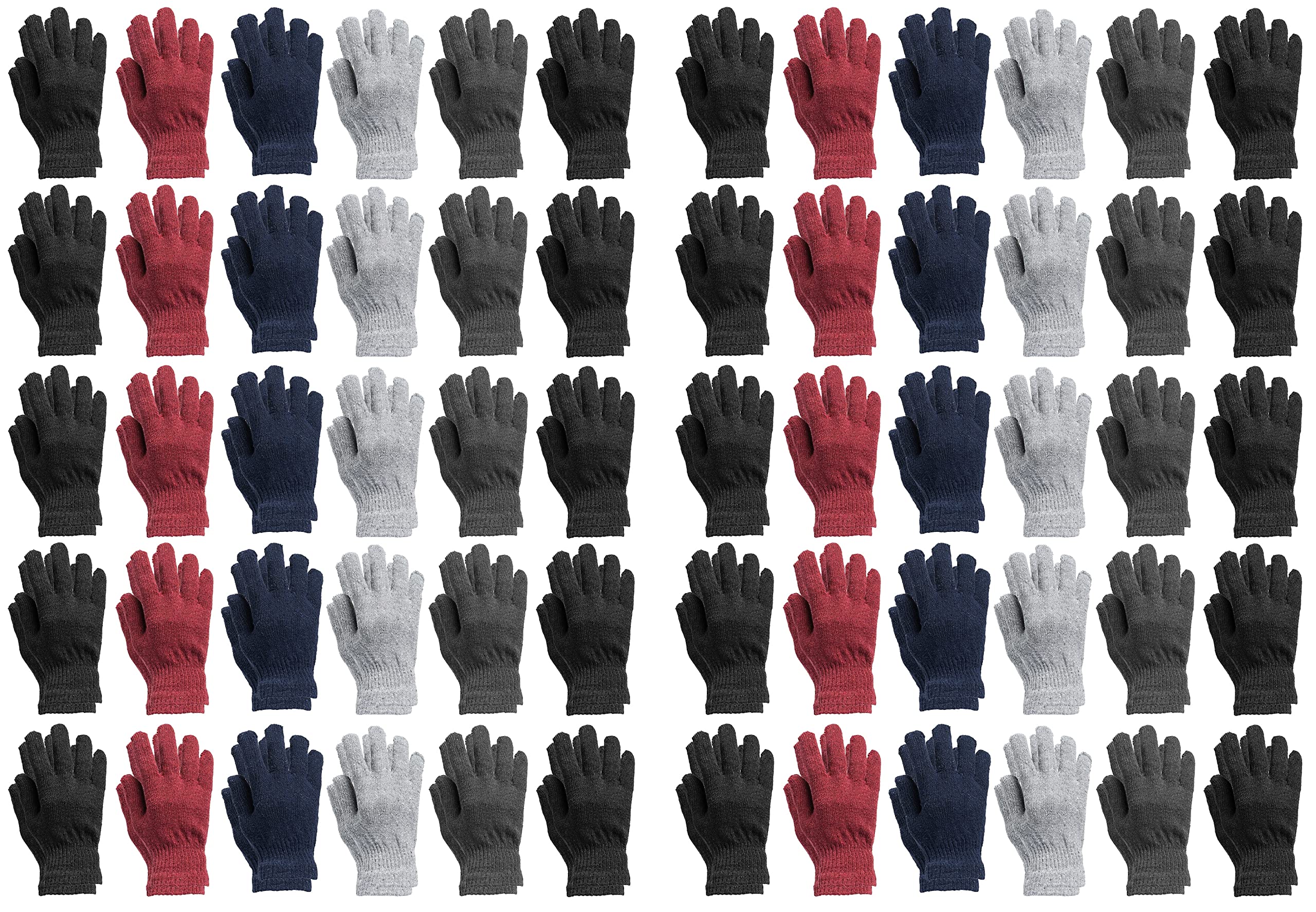 Yacht & Smith Men's Winter Knit Gloves - Warm Acrylic Thermal Gloves for Cold Weather, Assorted Solid Colors - Perfect for Outdoor Activities, Skiing, Snowboarding & Daily Commute