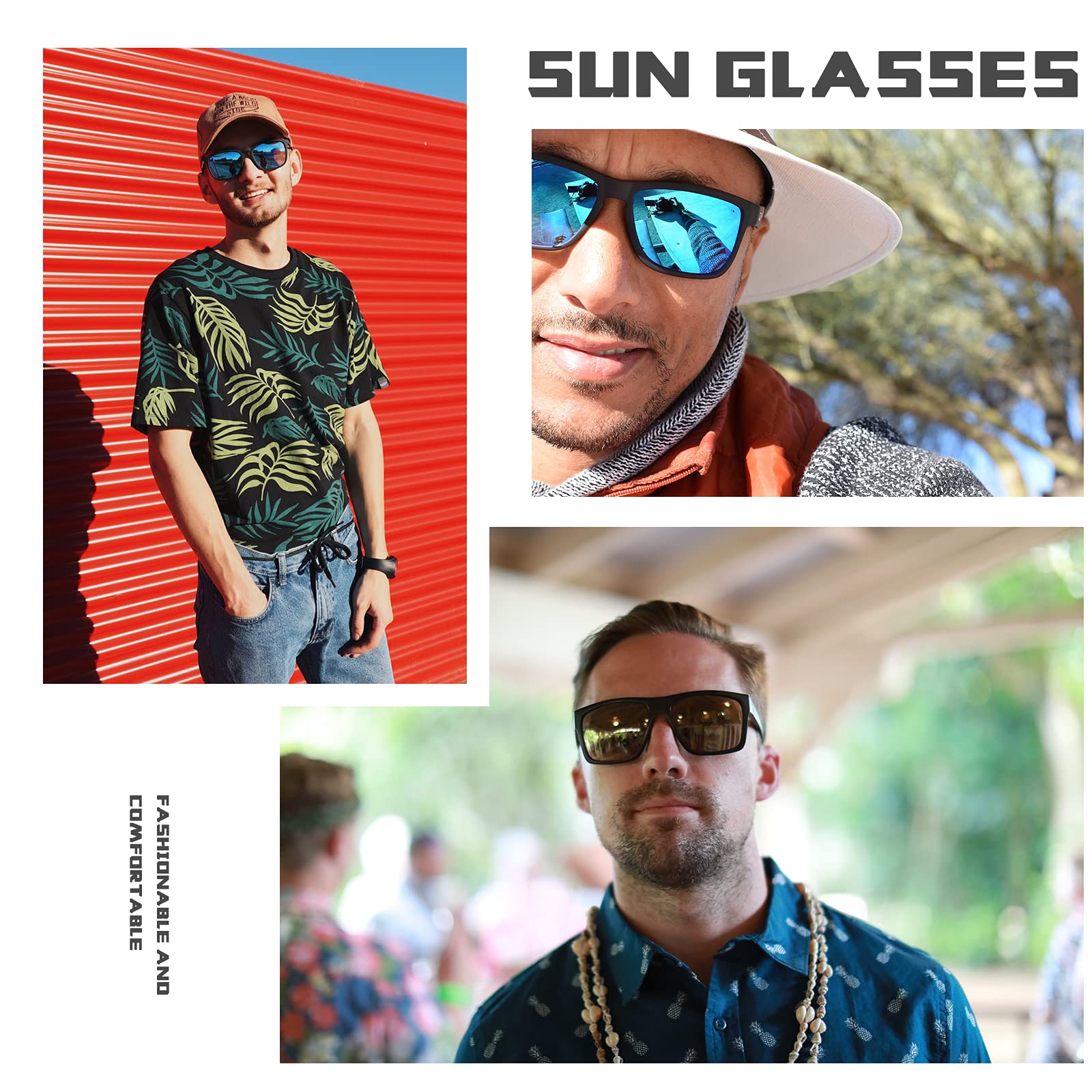 NIEEPA Men's Polarized Sports Sunglasses UV Protection Square Frame NP1007 - Perfect for Running, Cycling & Outdoor Activities